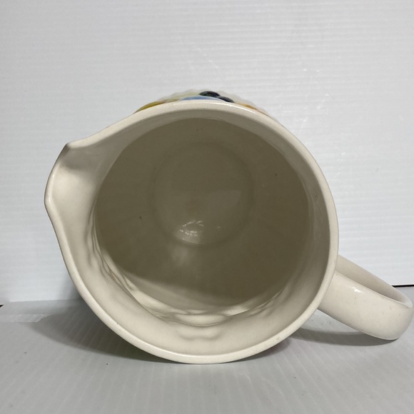 Libbey 2001 Fruit Pitcher White with Hand Painted Bright Colors 8" x 5.25" - Picture 9 of 9